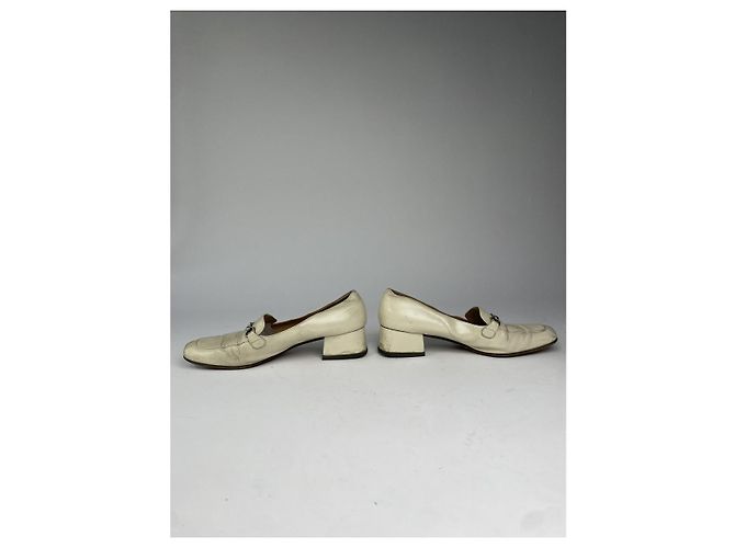 Céline Celine Triomphe White Leather Flat - view 5