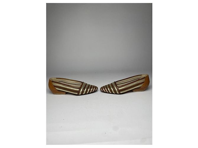 Fendi Braune Lederflats - Ansicht 2