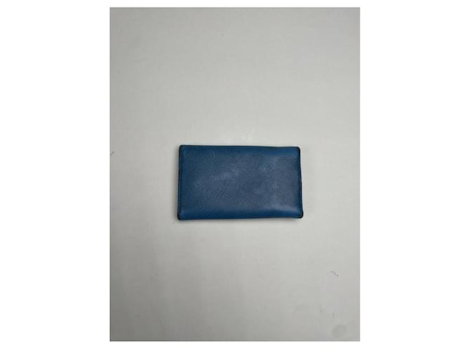 Borsa in pelle blu Prada - vista 2
