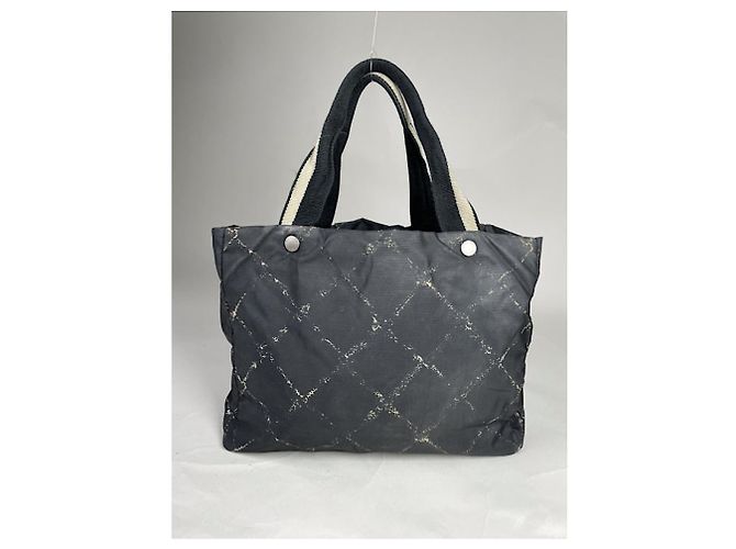 Schwarze Polyester-Handtasche Chanel Cambon - Ansicht 3
