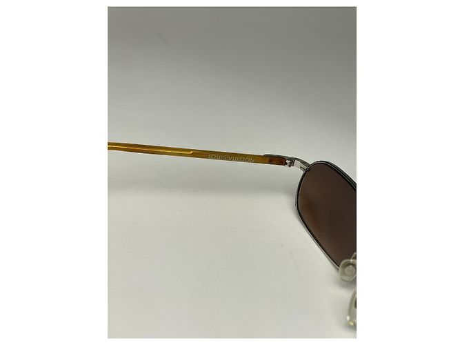 Gafas de sol de metal marrón Louis Vuitton Castaño - vista 4