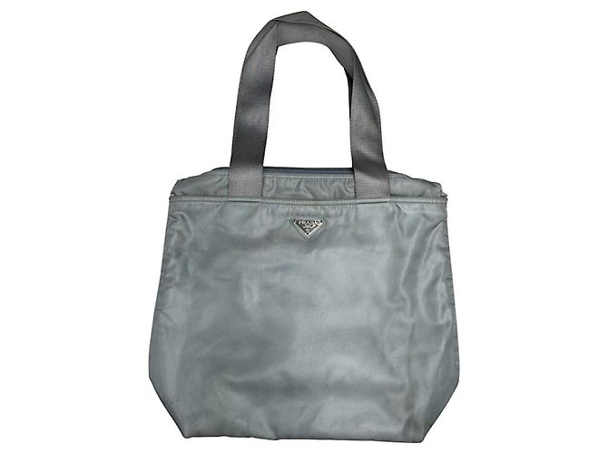 Prada Re-Edition 2005 blaue Polyester-Handtasche mit Reißverschluss - Ansicht 5