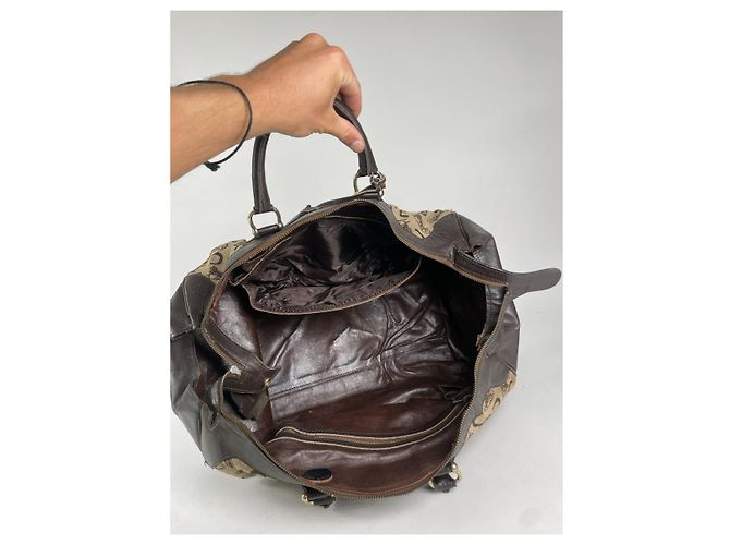 Céline Borsa da viaggio in cotone Celine Brown Marrone - vista 2