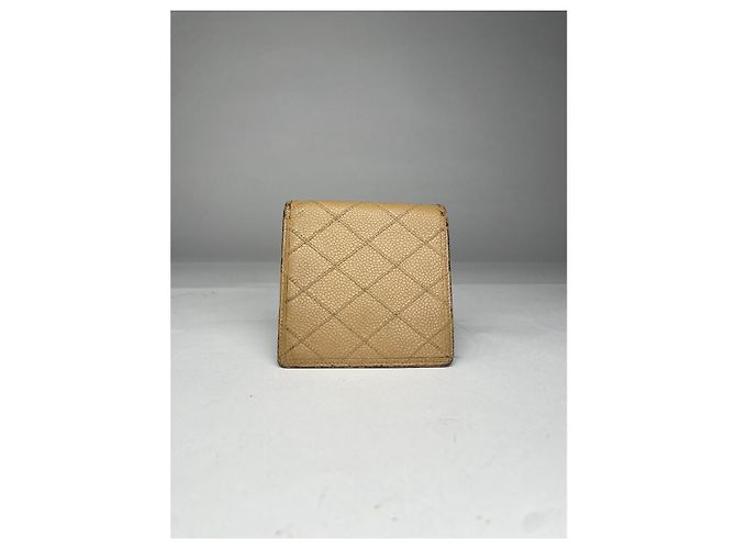 Cartera de cuero beige Chanel Cambon - vista 3