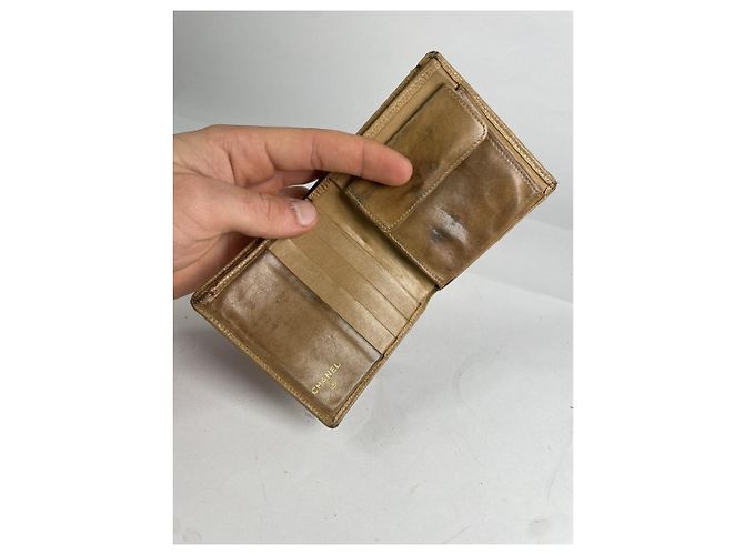 Cartera de cuero beige Chanel Cambon - vista 4