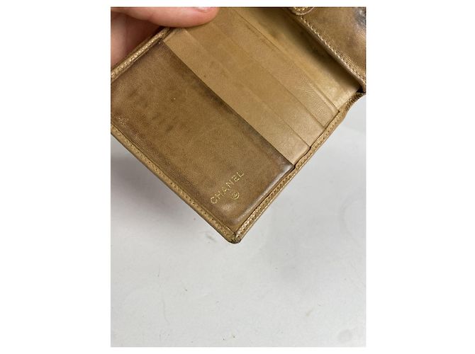 Cartera de cuero beige Chanel Cambon - vista 5