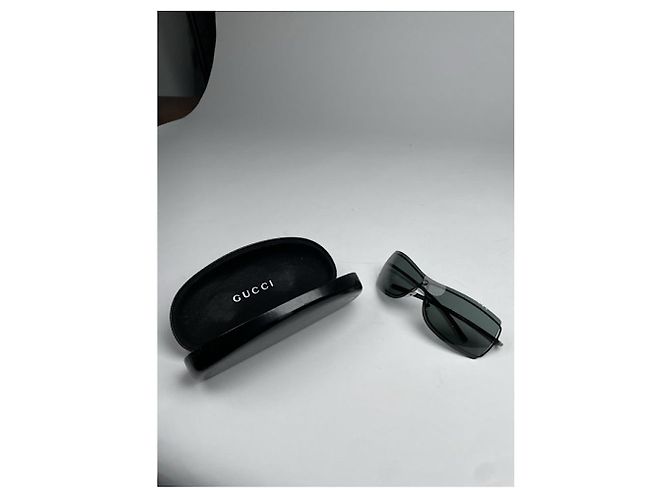 Gucci Anthrazit Metall Sonnenbrille Anthrazitgrau - Ansicht 2