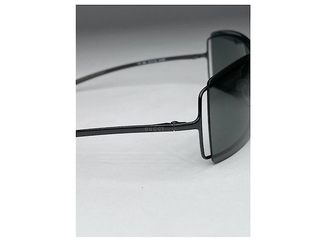 Gucci Anthrazit Metall Sonnenbrille Anthrazitgrau - Ansicht 4
