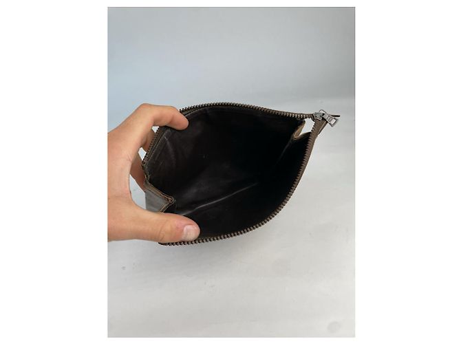 Céline Clutch in pelle marrone vintage Celine Triomphe - vista 2