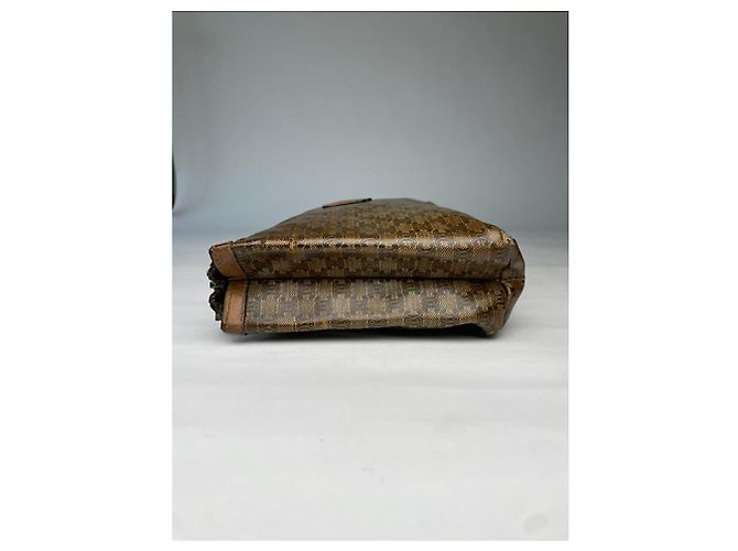 Céline Clutch in pelle marrone vintage Celine Triomphe - vista 5