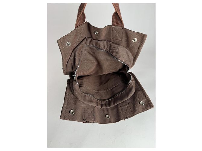 Hermès braune Polyester-Handtasche - Ansicht 3