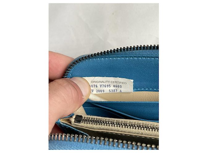 Bottega Veneta Intrecciato blauer Leder Geldbeutel - Ansicht 4