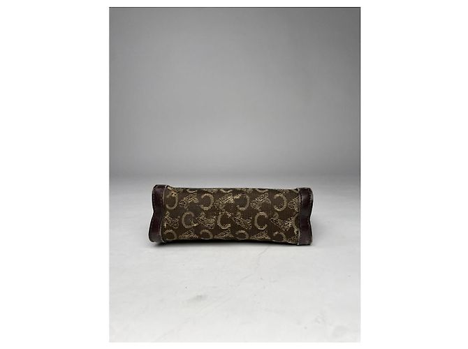 Triomphe Céline Borsa a mano in cotone marrone Celine - vista 5