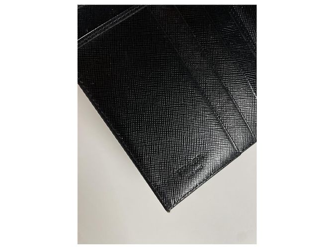 Prada Tessuto  Black Leather Wallet - view 5