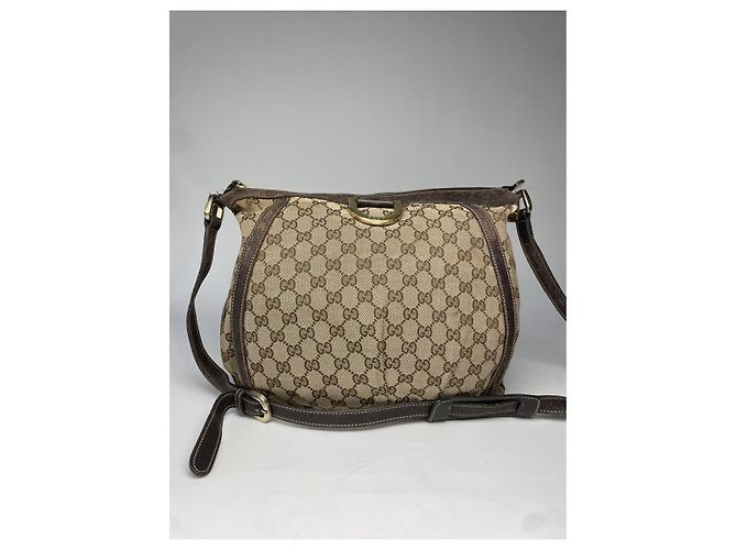 Borsa a mano in cotone beige Gucci Amalfi - vista 4