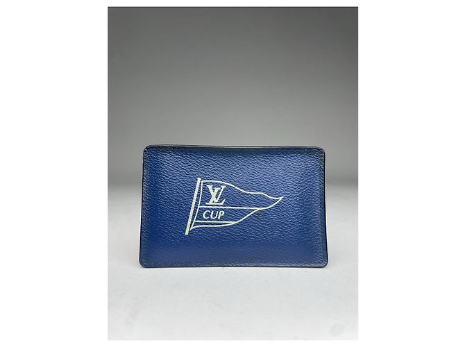 Borsa in pelle blu Louis Vuitton - vista 2