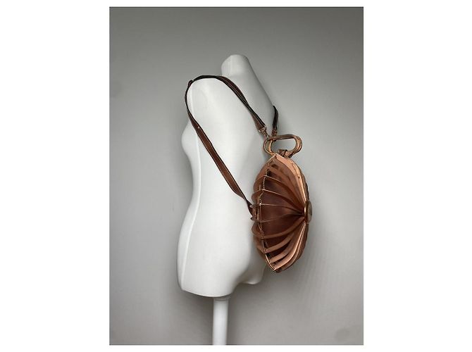 Borsa a mano in pelle marrone Jean Paul Gaultier - vista 2