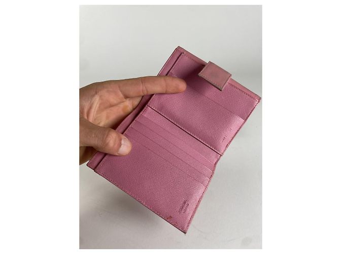 Cartera de cuero rosa Prada Tessuto - vista 5