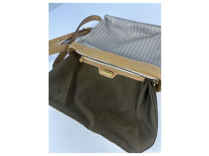 Borsa a mano in cotone grigio Fendi Baguette - vista 2
