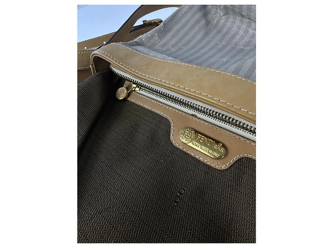 Borsa a mano in cotone grigio Fendi Baguette - vista 3