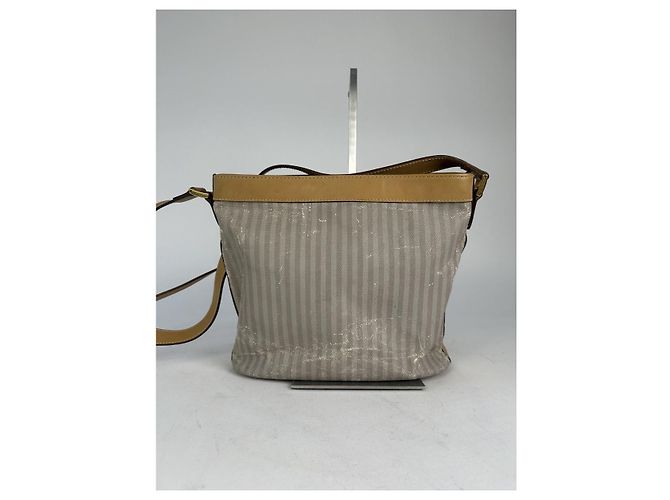 Borsa a mano in cotone grigio Fendi Baguette - vista 5