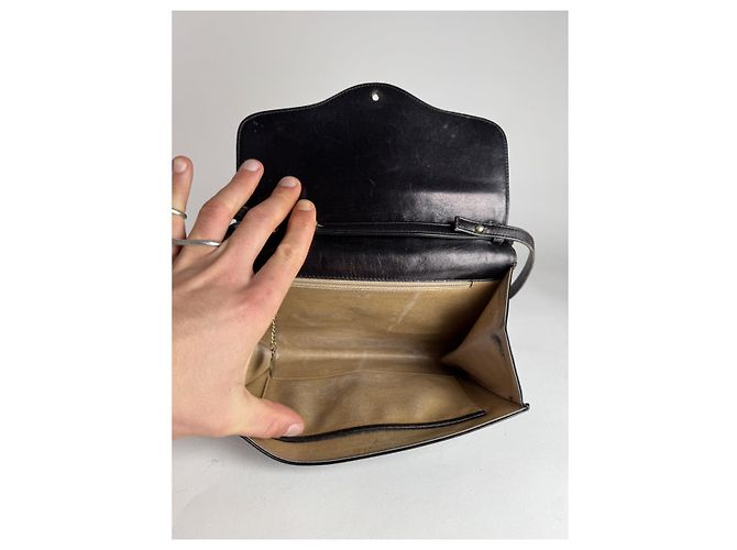 Céline Borsa in pelle nera Celine Triomphe Nero - vista 2