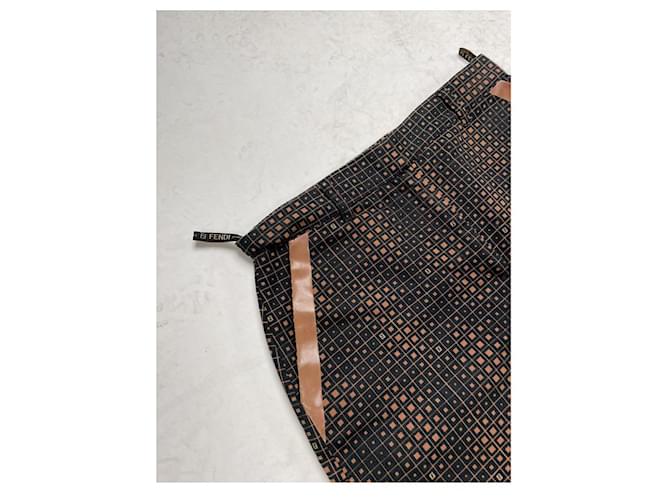 Falda de algodón marrón Fendi Castaño - vista 2