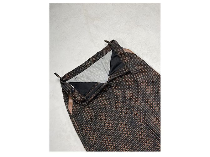 Falda de algodón marrón Fendi Castaño - vista 4