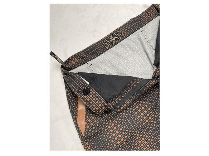 Falda de algodón marrón Fendi Castaño - vista 5