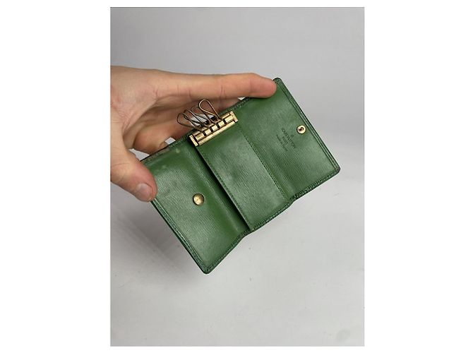 Borsa in pelle verde Louis Vuitton Lockme - vista 5