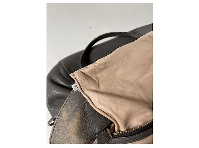 Double Prada doppelte braune Lederhandtasche - Ansicht 5