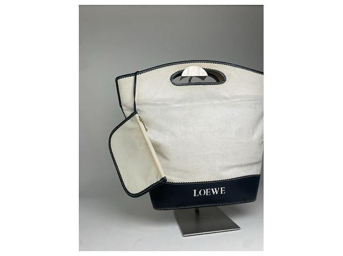 Borsa a mano in pelle bianca Loewe Anagram Basket Bianco - vista 5