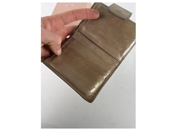 Cartera de cuero camel Miu Miu Camello - vista 5