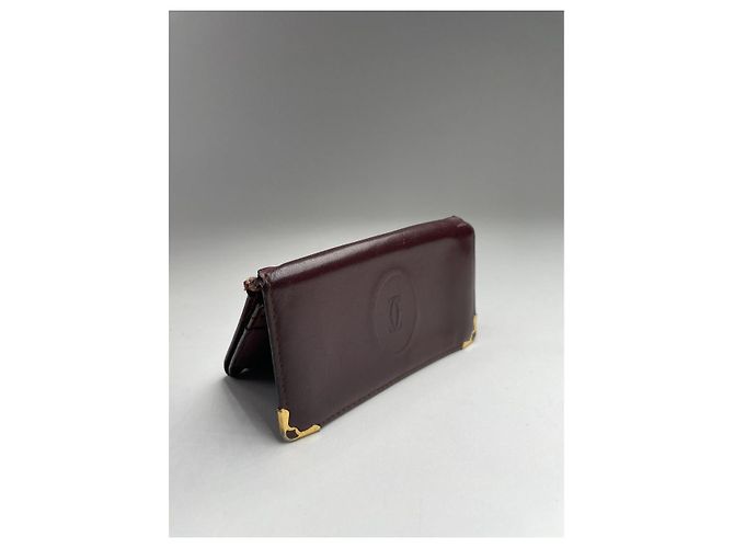 Borsa in pelle bordeaux Cartier Bordò - vista 4