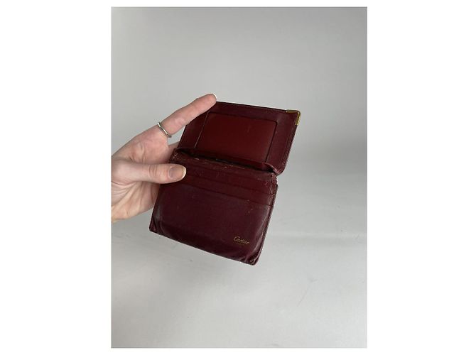 Borsa in pelle bordeaux Cartier Bordò - vista 5