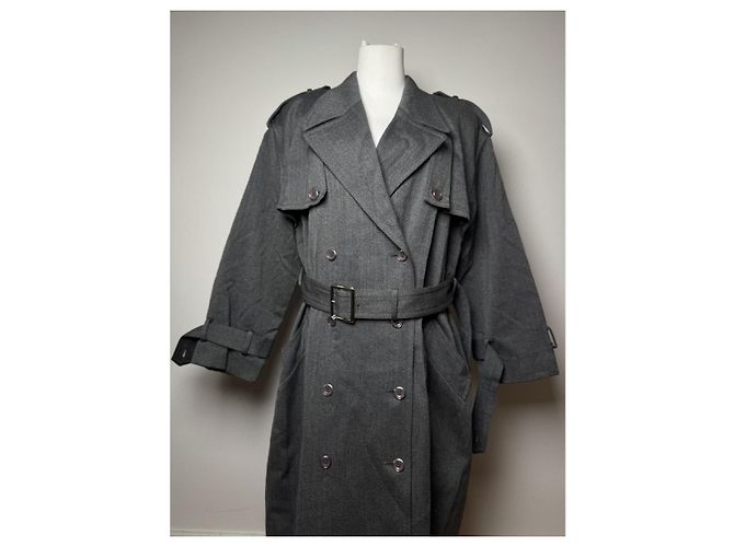 Courreges Courrèges Anthrazit Woll-Trenchcoat Anthrazitgrau - Ansicht 2