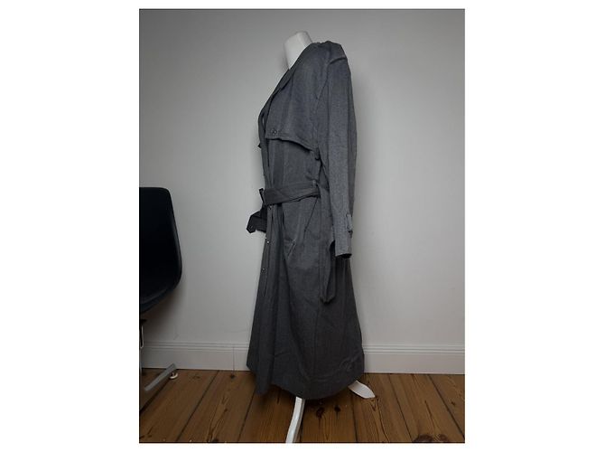 Courreges Courrèges Anthrazit Woll-Trenchcoat Anthrazitgrau - Ansicht 3