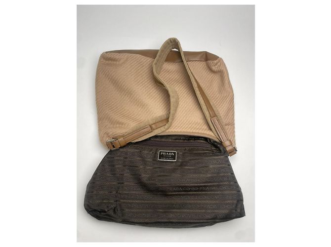 Borsa a mano in pelliccia beige Prada Cleo - vista 2
