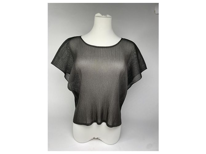 Pleats Please anthrazitfarbener synthetischer Top Anthrazitgrau - Ansicht 5