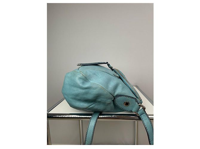 Borsa in pelle blu Marc Jacobs Downtown - vista 2