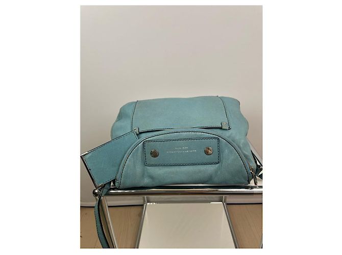 Borsa in pelle blu Marc Jacobs Downtown - vista 3