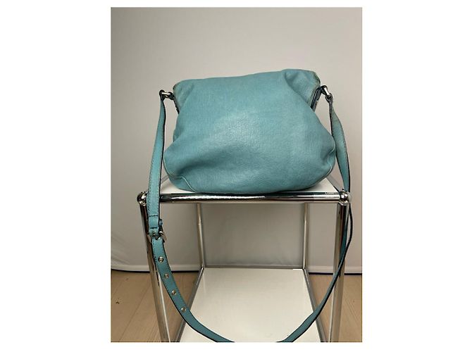 Borsa in pelle blu Marc Jacobs Downtown - vista 5