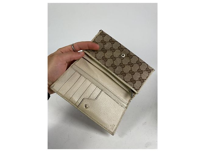 Billetera de algodón beige Gucci Horsebit 1955 - vista 3