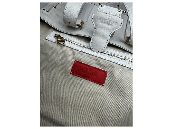 Borsa a mano in pelle bianca Valentino Garavani Rockstud Hobo Bianco - vista 3