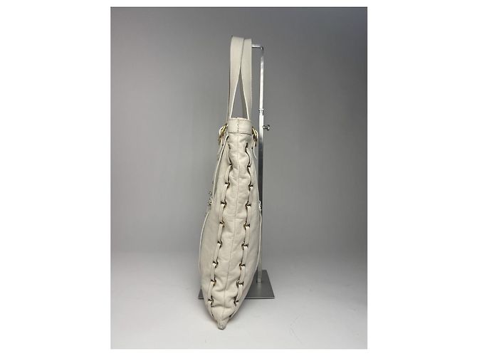 Borsa a mano in pelle bianca Valentino Garavani Rockstud Hobo Bianco - vista 5