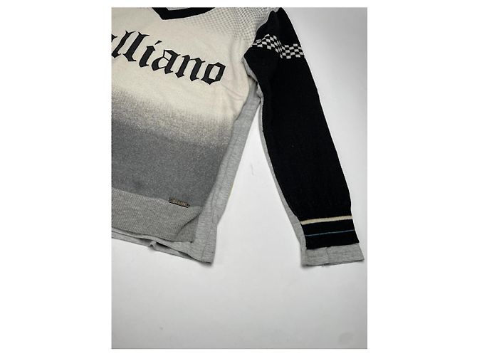 Galliano mehrfarbiger Wollstrick und Sweatshirt - Ansicht 2