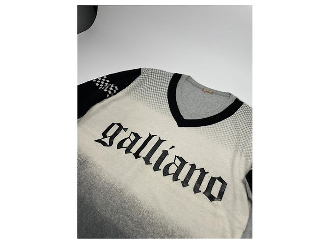 Galliano mehrfarbiger Wollstrick und Sweatshirt - Ansicht 3