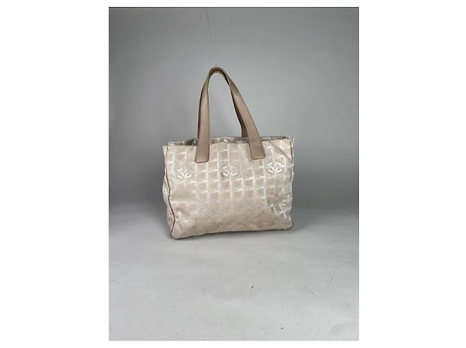 Chanel Grand Shopping Handtasche aus beigem Polyester - Ansicht 2