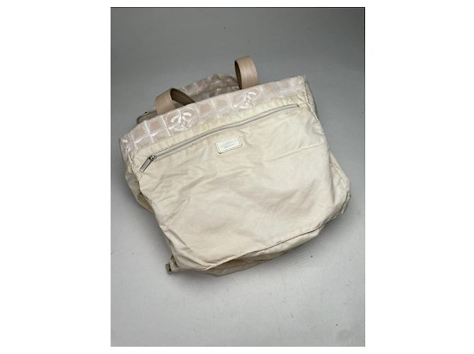 Chanel Grand Shopping Handtasche aus beigem Polyester - Ansicht 3