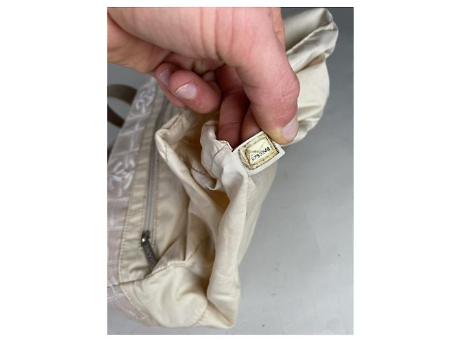 Chanel Grand Shopping Handtasche aus beigem Polyester - Ansicht 4